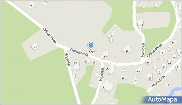 Szklarska Poręba, Odrodzenia, 20A, mapa Szklarska Poręba