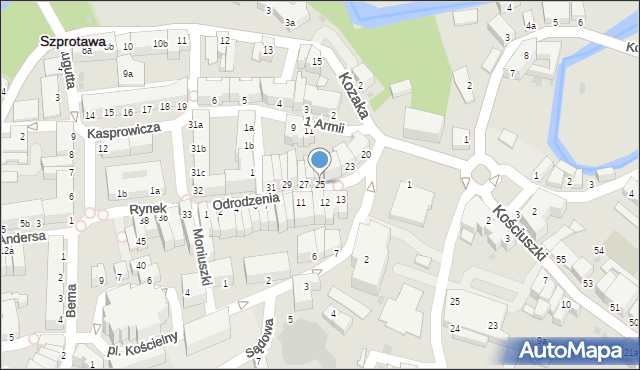 Szprotawa, Odrodzenia, 25, mapa Szprotawa