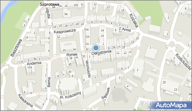 Szprotawa, Odrodzenia, 3, mapa Szprotawa