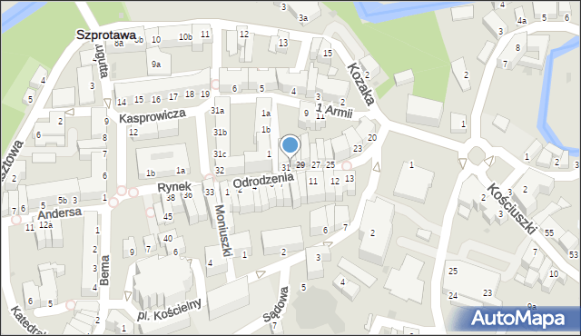 Szprotawa, Odrodzenia, 30, mapa Szprotawa