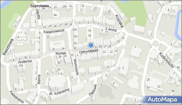 Szprotawa, Odrodzenia, 6, mapa Szprotawa