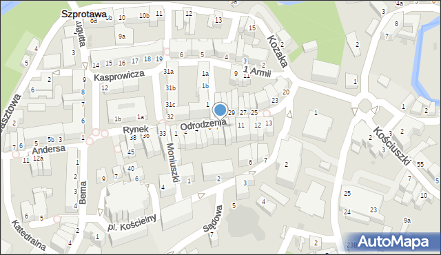 Szprotawa, Odrodzenia, 8, mapa Szprotawa