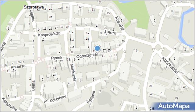 Szprotawa, Odrodzenia, 9/10, mapa Szprotawa