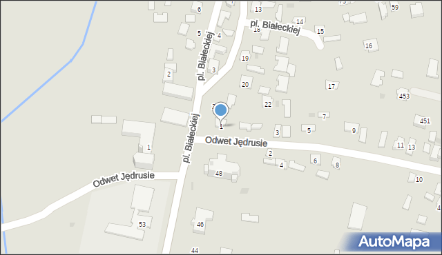 Tarnobrzeg, Odwet Jędrusie, 1, mapa Tarnobrzegu