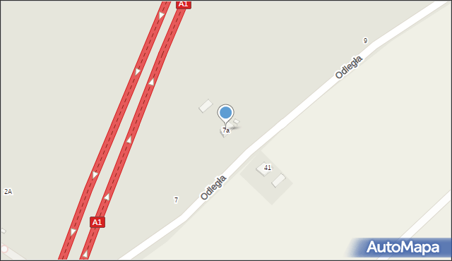 Toruń, Odległa, 7a, mapa Torunia