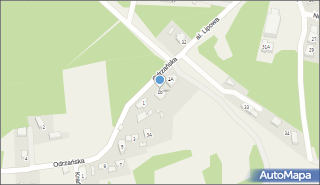 Trzebiechów, Odrzańska, 1b, mapa Trzebiechów