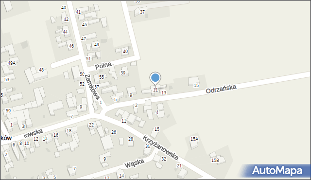 Tworków, Odrzańska, 11, mapa Tworków