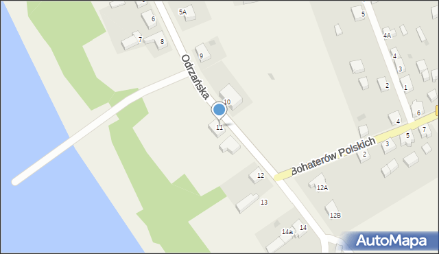 Urad, Odrzańska, 11, mapa Urad