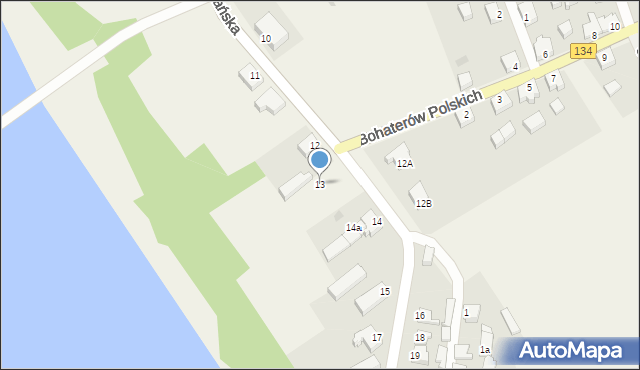 Urad, Odrzańska, 13, mapa Urad