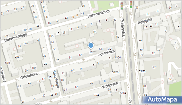 Warszawa, Odolańska, 10, mapa Warszawy