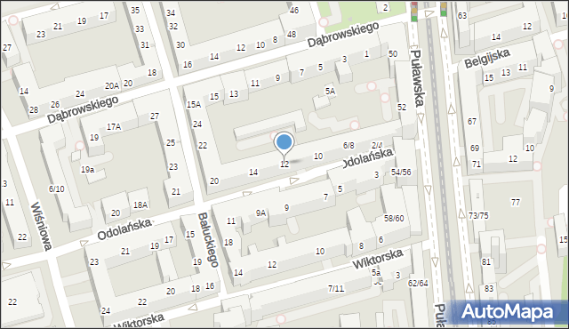 Warszawa, Odolańska, 12, mapa Warszawy
