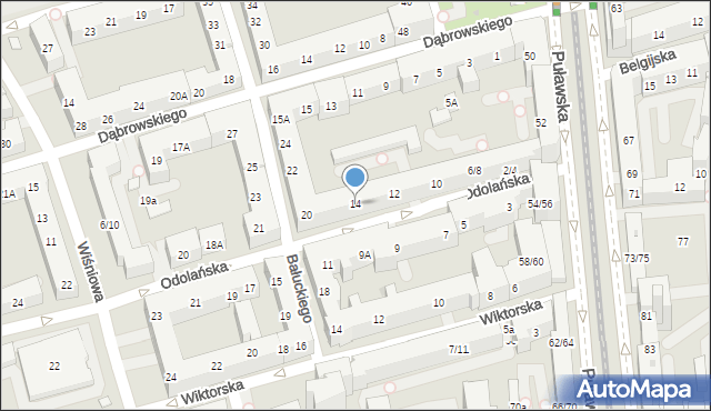 Warszawa, Odolańska, 14, mapa Warszawy