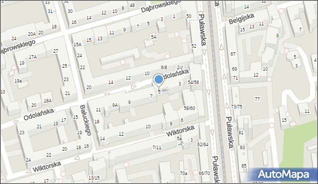 Warszawa, Odolańska, 5, mapa Warszawy