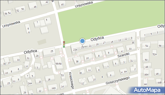 Warszawa, Odyńca Antoniego Edwarda, 23, mapa Warszawy