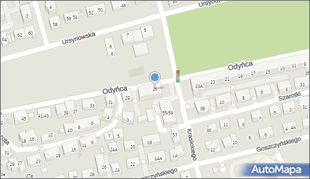 Warszawa, Odyńca Antoniego Edwarda, 25, mapa Warszawy
