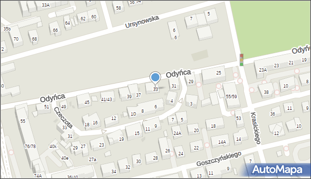 Warszawa, Odyńca Antoniego Edwarda, 33, mapa Warszawy