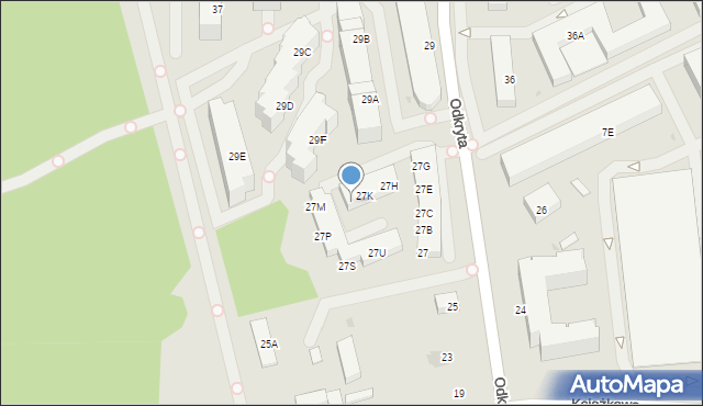 Warszawa, Odkryta, 27L, mapa Warszawy