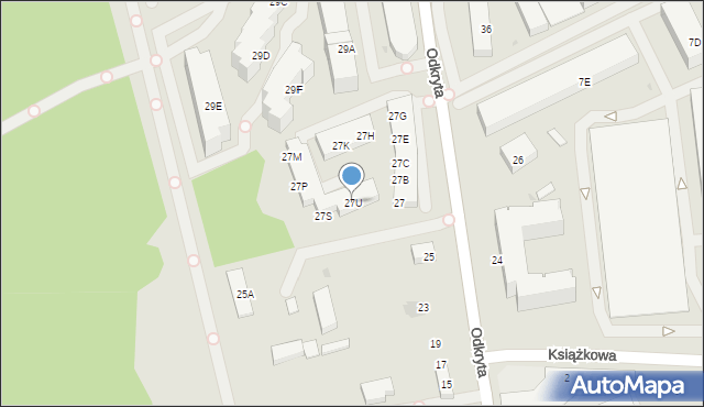 Warszawa, Odkryta, 27U, mapa Warszawy