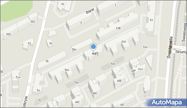 Warszawa, Odkryta, 56B, mapa Warszawy