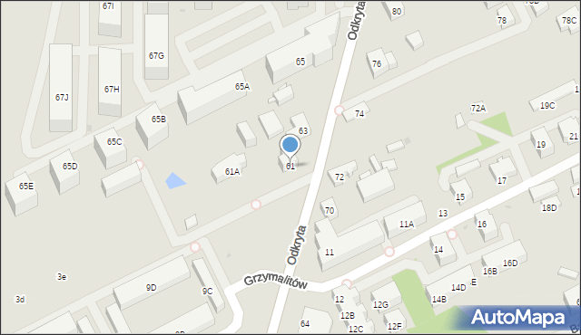 Warszawa, Odkryta, 61, mapa Warszawy