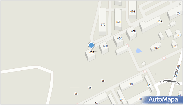 Warszawa, Odkryta, 65E, mapa Warszawy
