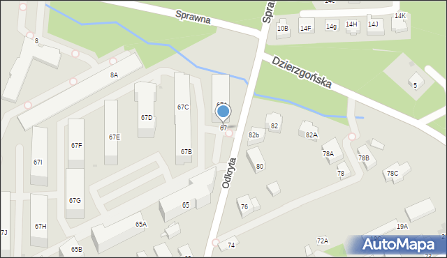 Warszawa, Odkryta, 67, mapa Warszawy