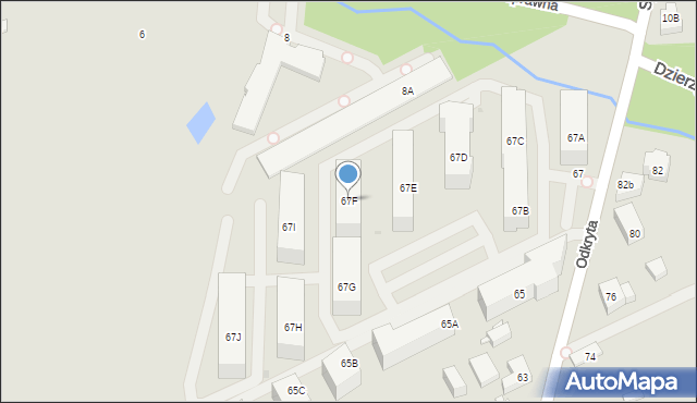 Warszawa, Odkryta, 67F, mapa Warszawy