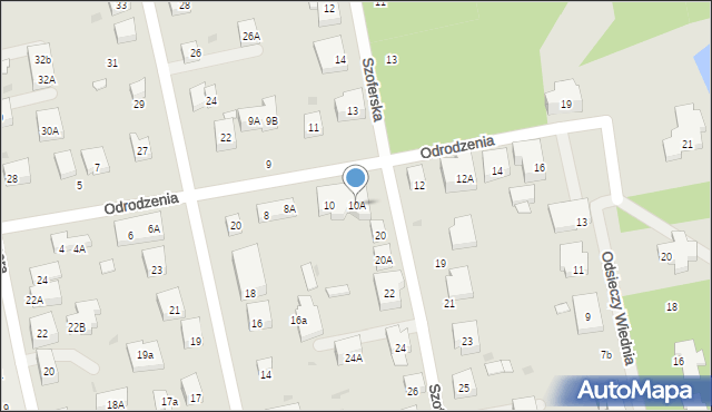 Warszawa, Odrodzenia, 10A, mapa Warszawy