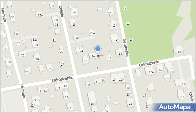 Warszawa, Odrodzenia, 9B, mapa Warszawy