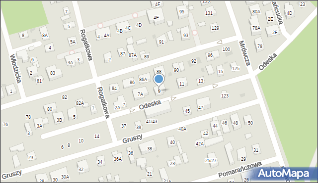 Warszawa, Odeska, 9, mapa Warszawy