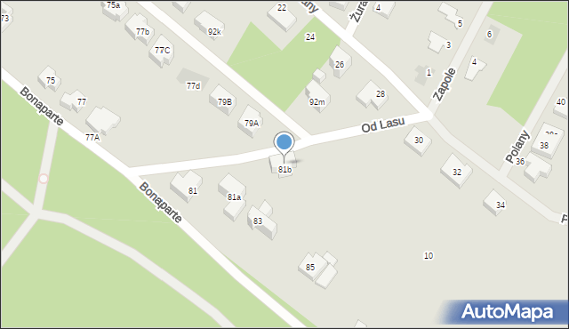 Warszawa, Od Lasu, 4, mapa Warszawy