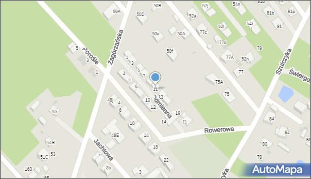 Warszawa, Odmienna, 11, mapa Warszawy