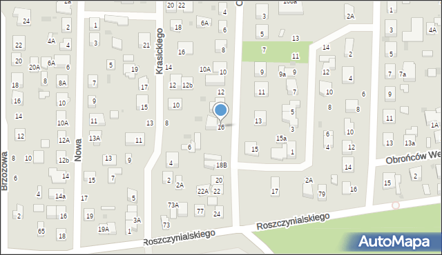 Wejherowo, Odrębna, 16, mapa Wejherowo