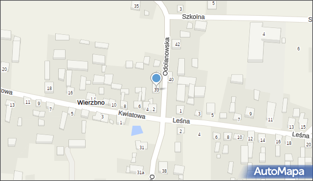 Wierzbno, Odolanowska, 33, mapa Wierzbno