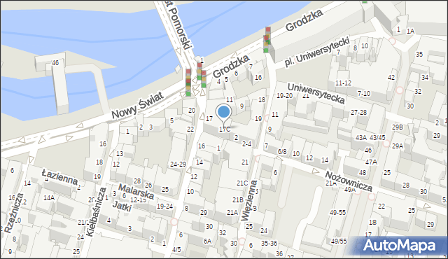 Wrocław, Odrzańska, 17C, mapa Wrocławia