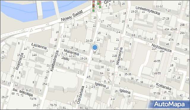 Wrocław, Odrzańska, 9, mapa Wrocławia