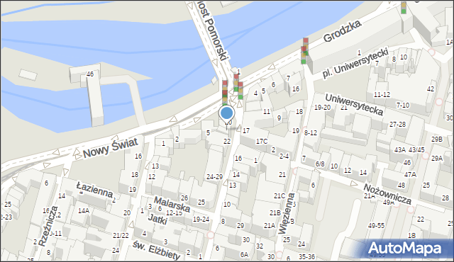 Wrocław, Odrzańska, 21, mapa Wrocławia