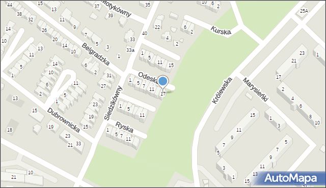 Wrocław, Odeska, 17, mapa Wrocławia