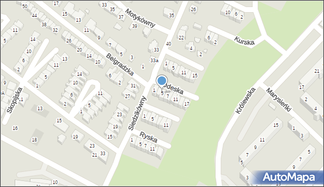 Wrocław, Odeska, 5, mapa Wrocławia