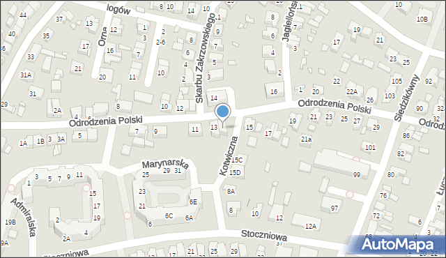 Wrocław, Odrodzenia Polski, 13A, mapa Wrocławia