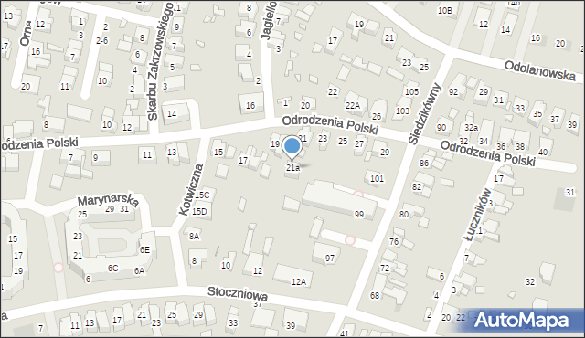 Wrocław, Odrodzenia Polski, 21a, mapa Wrocławia