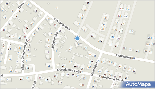 Wrocław, Odolanowska, 19, mapa Wrocławia