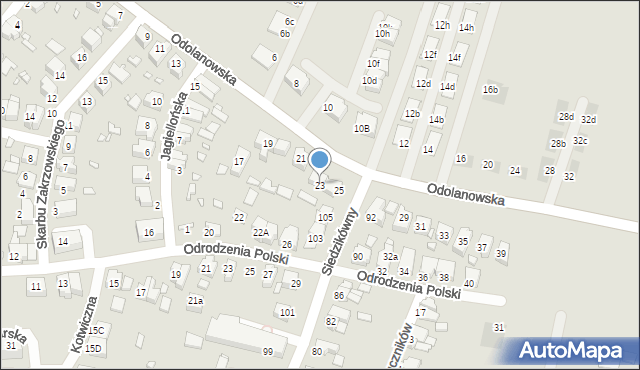 Wrocław, Odolanowska, 23, mapa Wrocławia