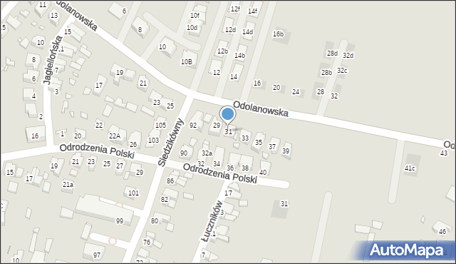 Wrocław, Odolanowska, 31, mapa Wrocławia