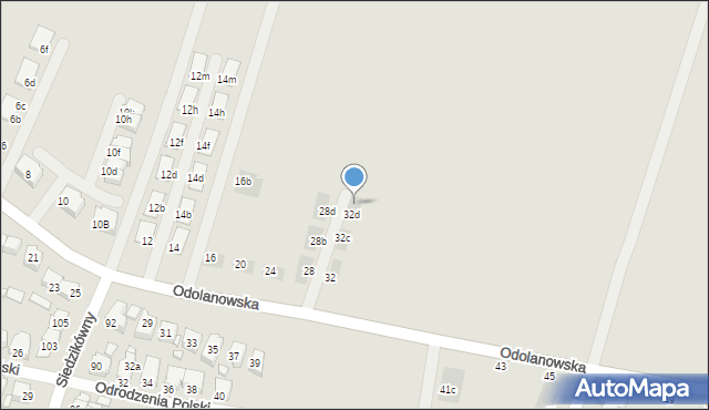 Wrocław, Odolanowska, 32e, mapa Wrocławia