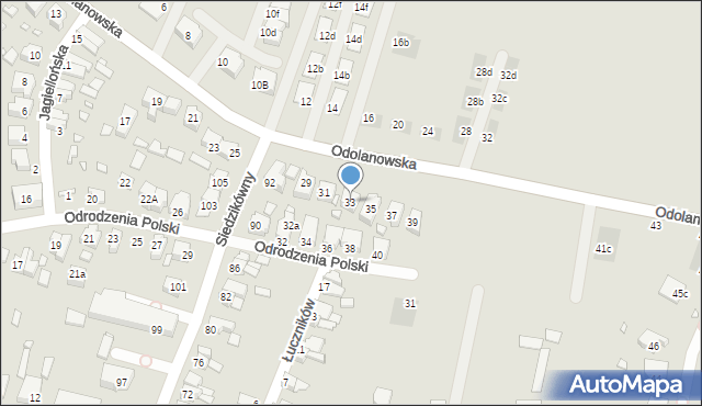 Wrocław, Odolanowska, 33, mapa Wrocławia