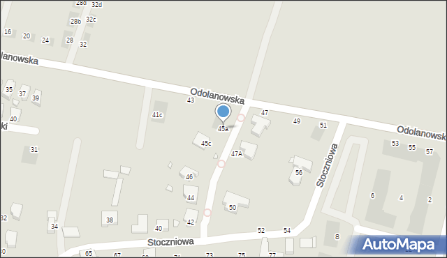 Wrocław, Odolanowska, 45a, mapa Wrocławia