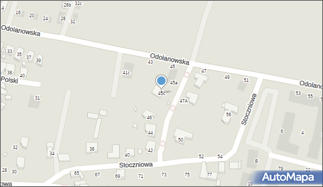 Wrocław, Odolanowska, 45c, mapa Wrocławia