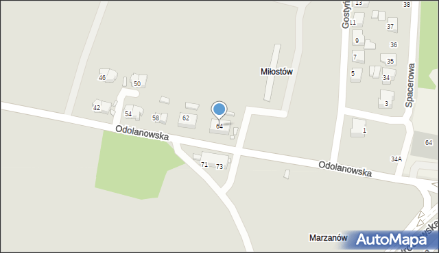 Wrocław, Odolanowska, 64, mapa Wrocławia