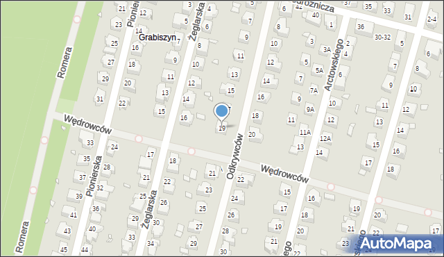 Wrocław, Odkrywców, 19, mapa Wrocławia